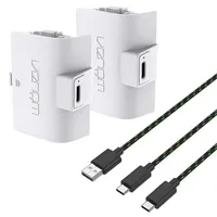 Venom VS2874 akkumulátorcsomag 2x1100mAh, 3 méteres töltőkábel fehér Series S és X kompatibilis, Xbox One kompatibilis