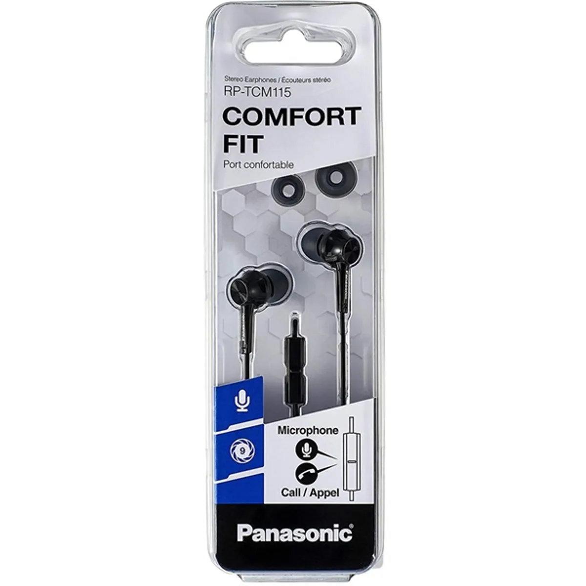 Panasonic RP-TCM115E-K RP-TCM115E fekete 120 cm 3,5 mm mikrofonos fülhallgató #2