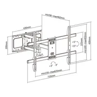 STELL 35057263 SHO 5620 Fali konzol 32"-70" VESA 200x100-600x400 45 kg forgatható 90 dőlés 15 csavaros rögzítés acél fekete kábelrendező #8