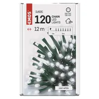 Emos D4AC03 Fényfüzér 12 m LED hideg fehér IP44 kültéri beltéri zöld kábel időzítő #6