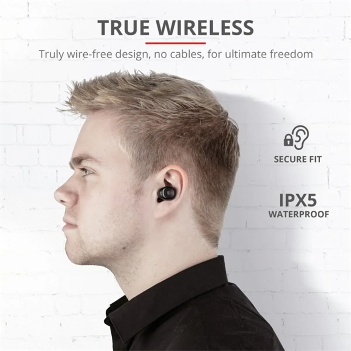 Trust 23256 Duet XP fülhallgató fekete Bluetooth IPX5 4 óra #3