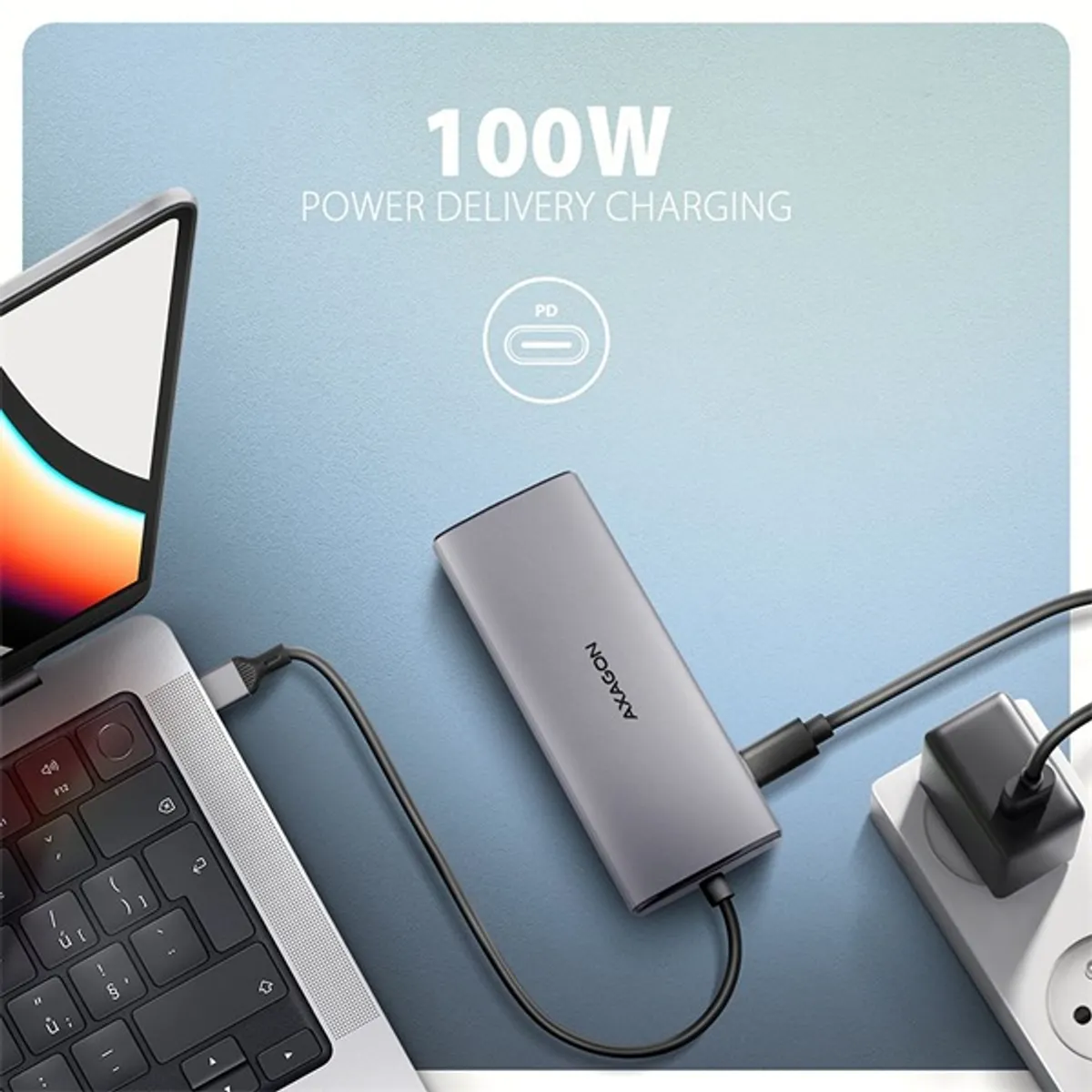 AXAGON HMC-6G2L USB-C 6in1 hub USB-C 10Gbps HDMI 4K60 2x USB-A 10Gbps RJ-45 1Gbps PD 3.0 100W 15 cm #5
