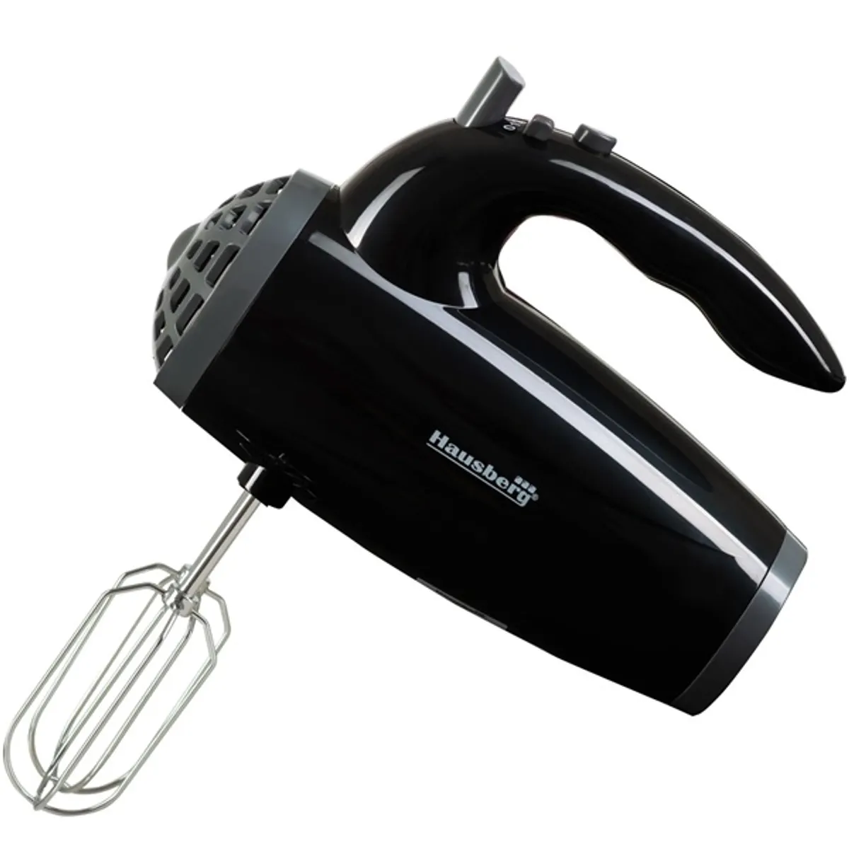 Hausberg HB-4119NG Kézi mixer 300W réztekercses motor 5 fokozat fekete dagasztás keverés 110 cm kábel #1
