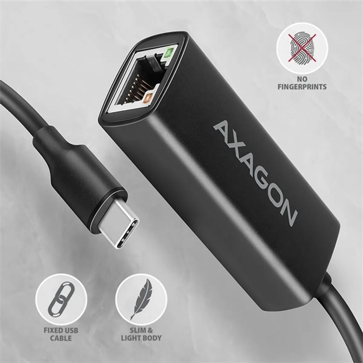 Axagon ADE-ARC USB-C gigabit ethernet adapter Fekete 15 cm RJ45 USB 3.2 C #4