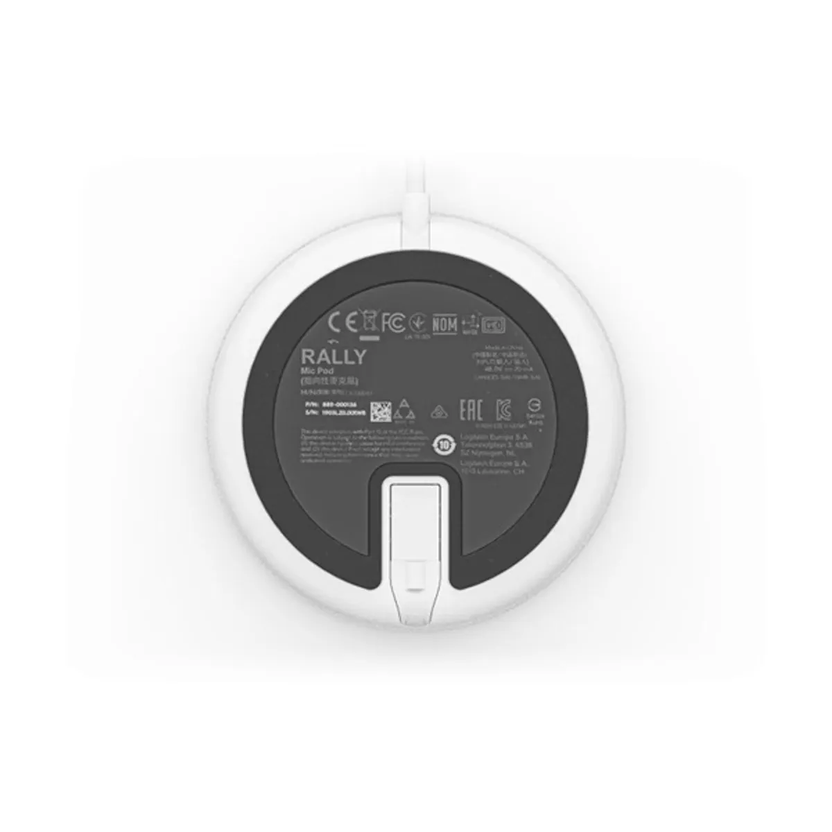 Logitech 952-000038 Rally Mic Pod Fehér Konferencia mikrofon USB #4