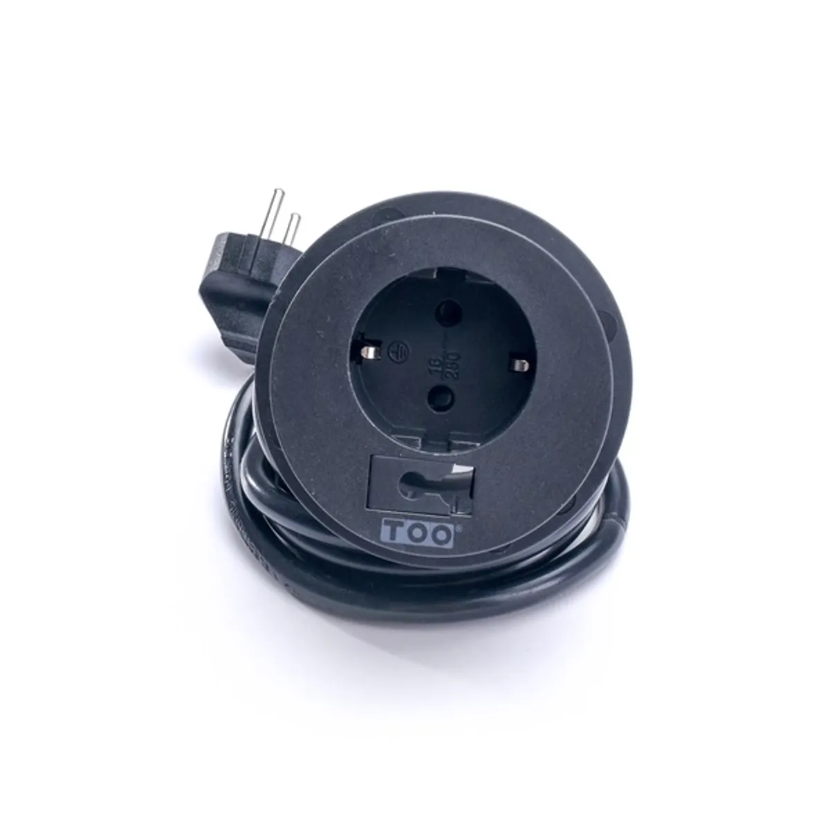 TOO GPS-203-1B beépíthető hálózati elosztó 1x SCHUKO 1,8 m fekete IP20 #1