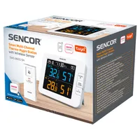 SENCOR 52000378 Időjárás állomás Fehér 130x112x27,5 mm LCD Vezeték nélküli ébresztőóra 2xAA #9
