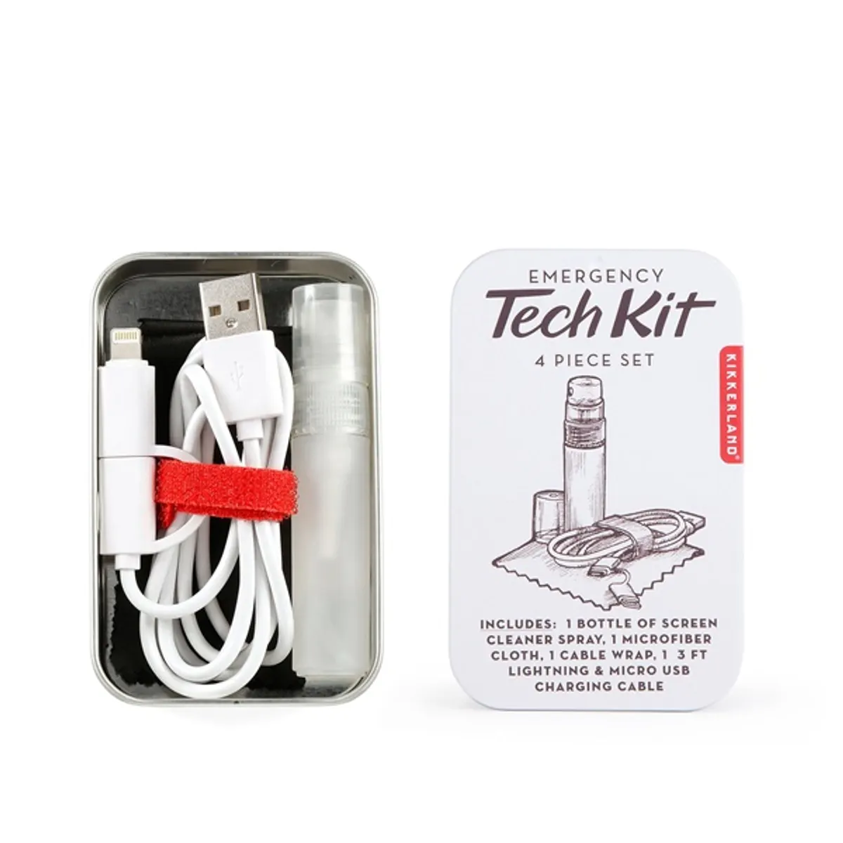 Kikkerland CD135 Tech szett fehér 90 cm USB A, Lightning, micro USB 2.0 #1