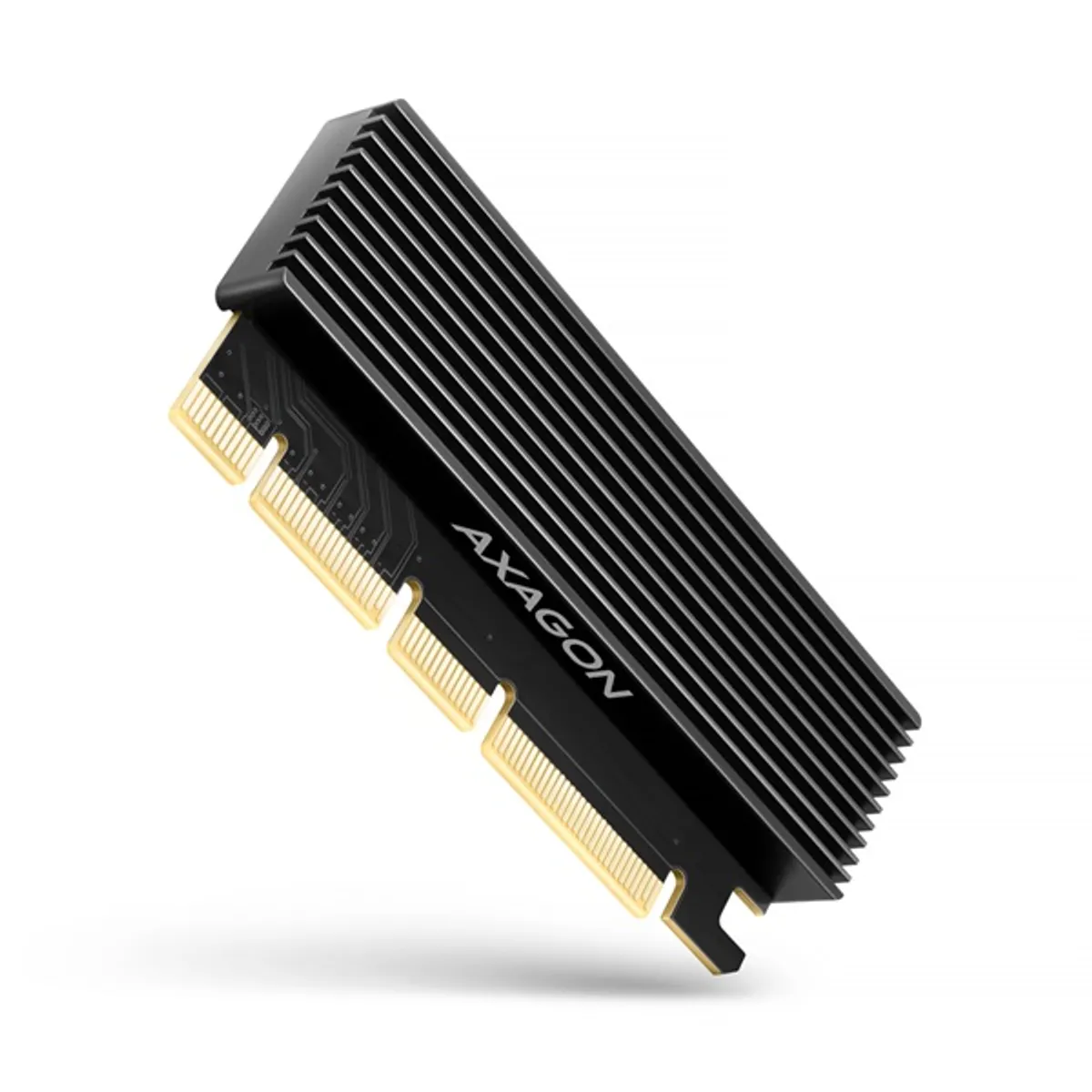 AXAGON PCEM2-XS PCIe NVMe M.2 adapter M-key NGFF 75 tűs 2230 2242 2260 2280 PCIe verziók 5.0 4.0 3.0 2.1 2.0 1.1 Plug and Play alumínium hűtőbordával #1