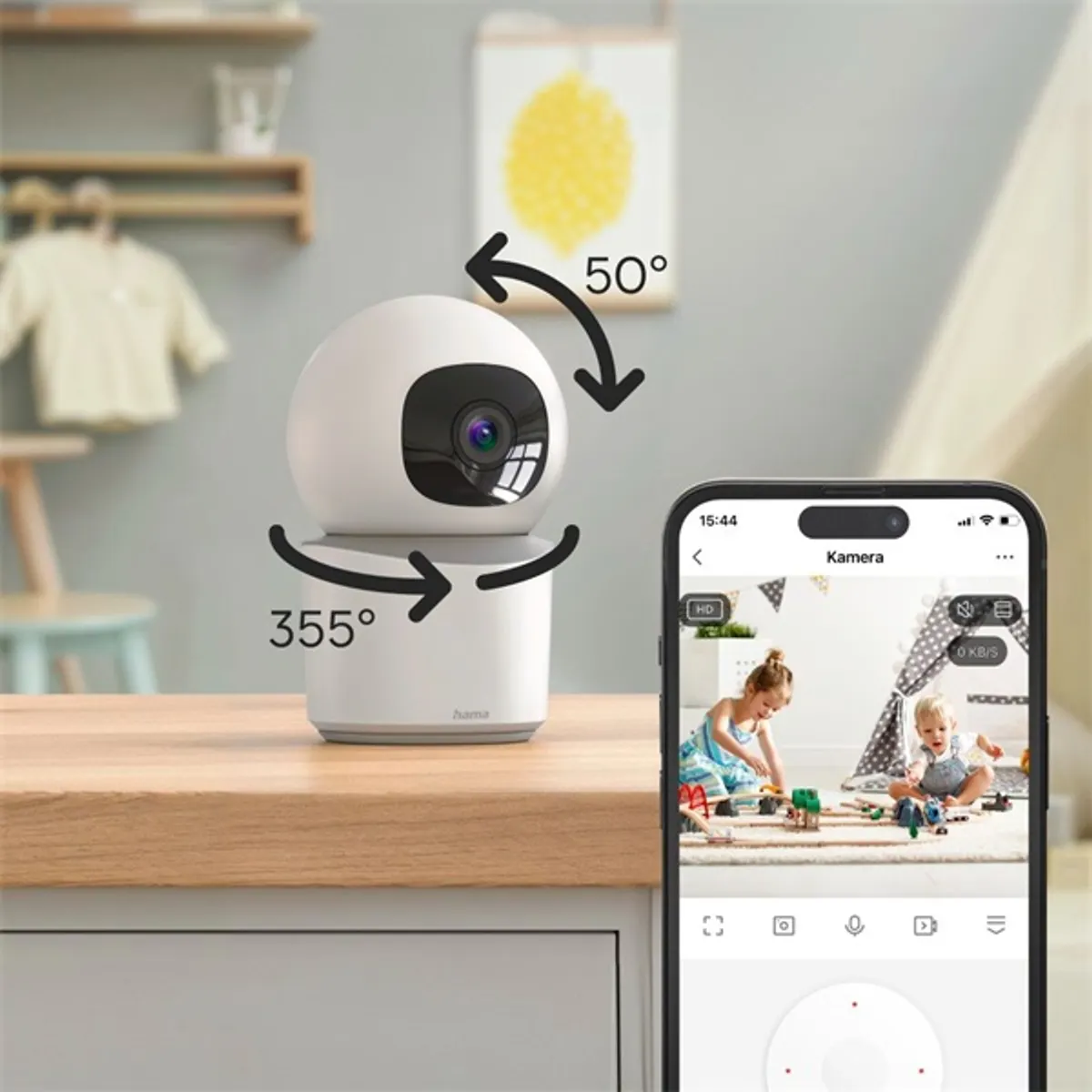 Hama 00176652 1080p beltéri wifi kamera Fehér IP65 microSD 128GB mikrofon Mozgásérzékelés #4