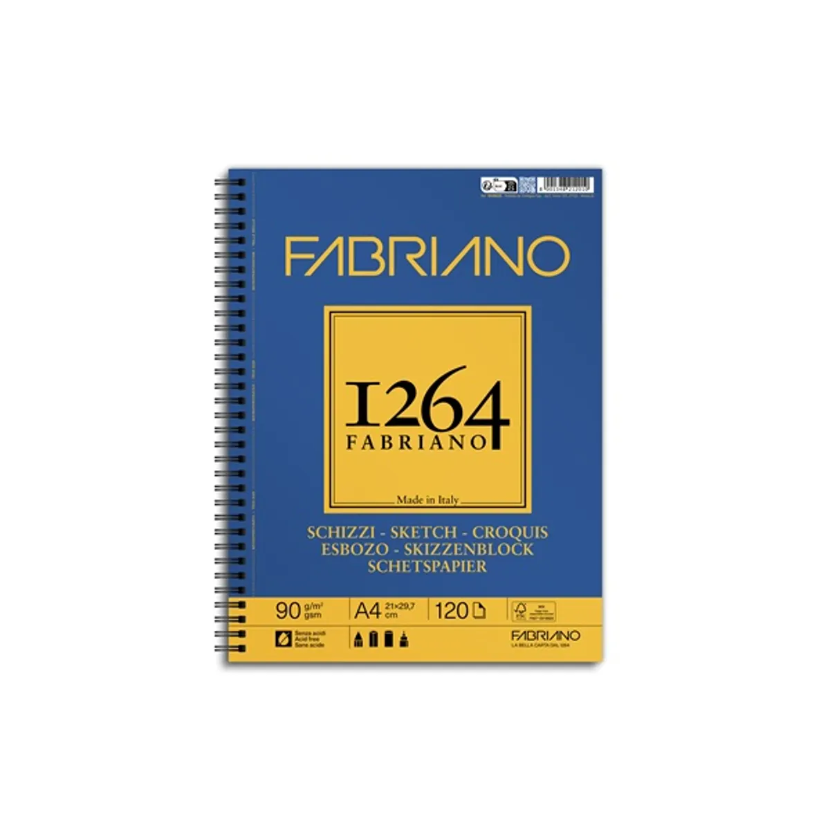 Fabriano 19100635 Sketch 1264 A4 120 lap 90 g m2 spirál rajz- és vázlatfüzet #1