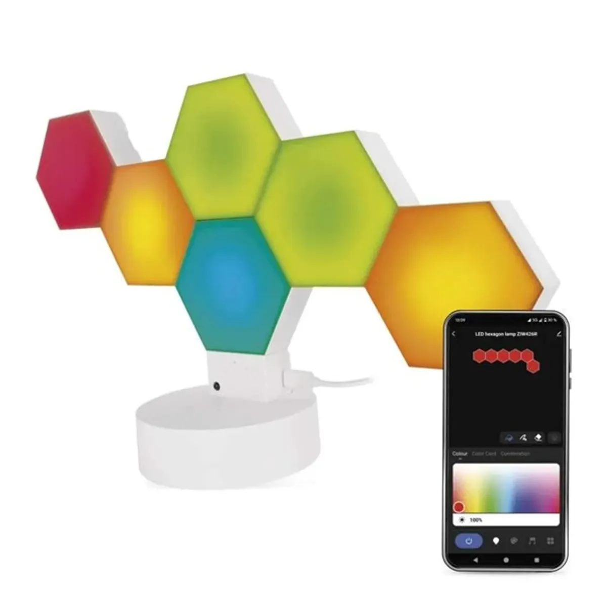 EMOS ZIW426R GoSmart Hexagon RGBIC LED WiFi BLE 5 V 1 m fehér dimmelhető IP20 #2
