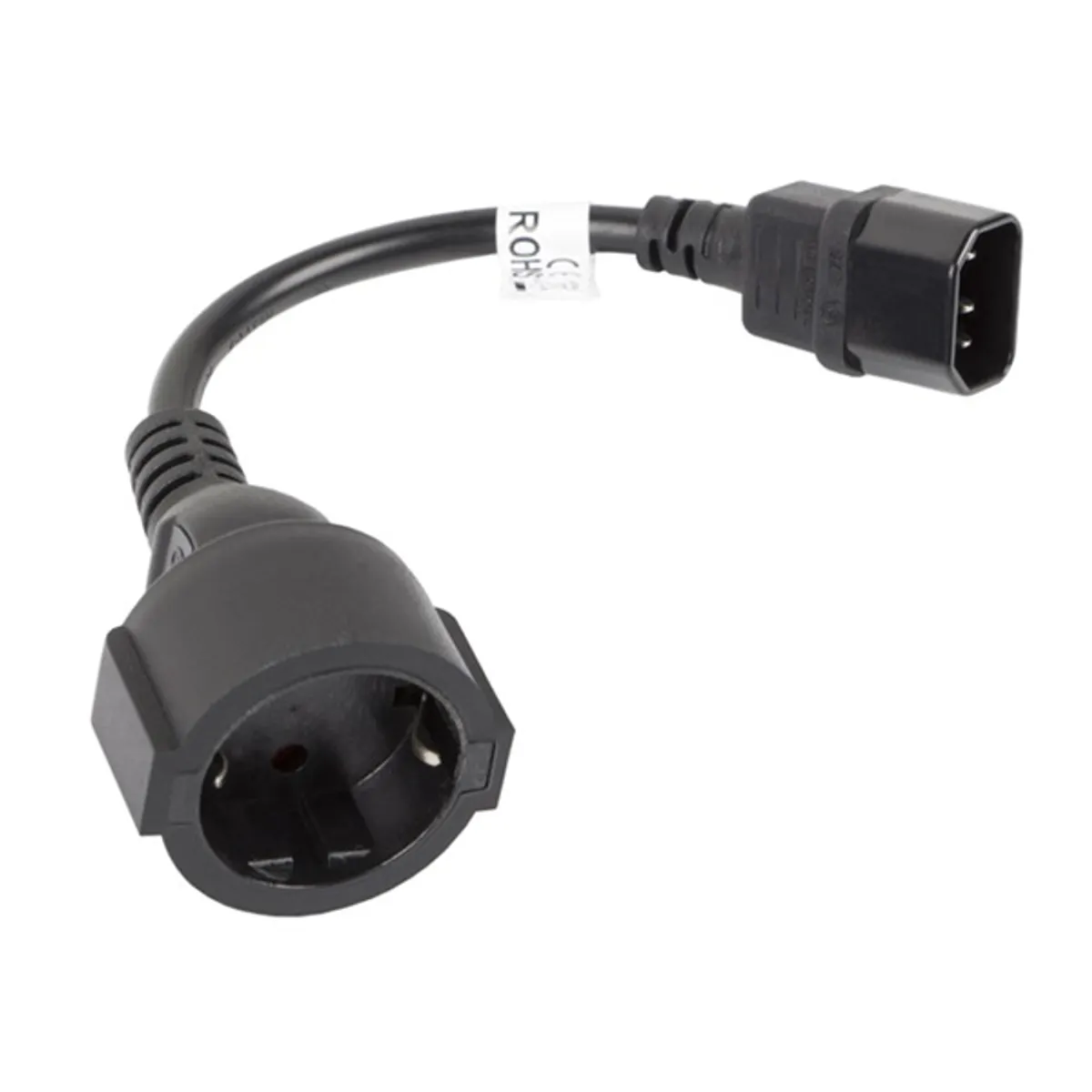 Lanberg CA-C14E-10CC-0018-BK IEC 320 C14 Schuko kábel 20 cm fekete #2