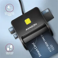 Axagon CRE-SM3SD okos kártyaolvasó microSD, SD, Smart Card, SIM, USB 2.0 #3