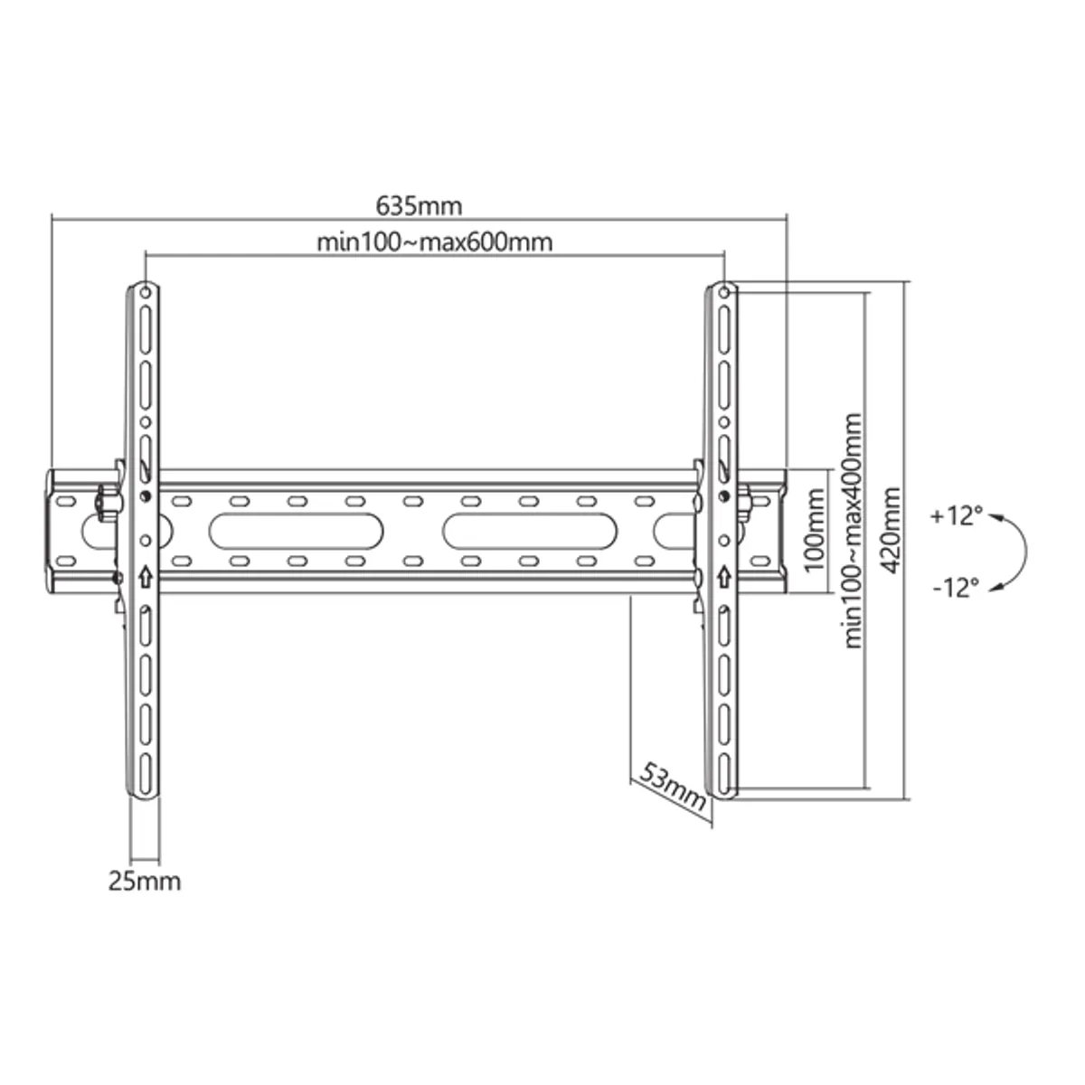 SBOX PLB-2546T-2 dönthető fali konzol 37"-80" VESA 200x200-600x400 1 db 45 Kg #6