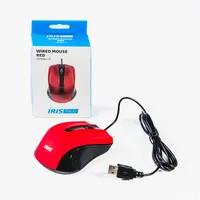 IRIS IOM861-R Vezetékes egér USB 1000 DPI 1,3 m piros ABS műanyag 105x65x40 mm #2