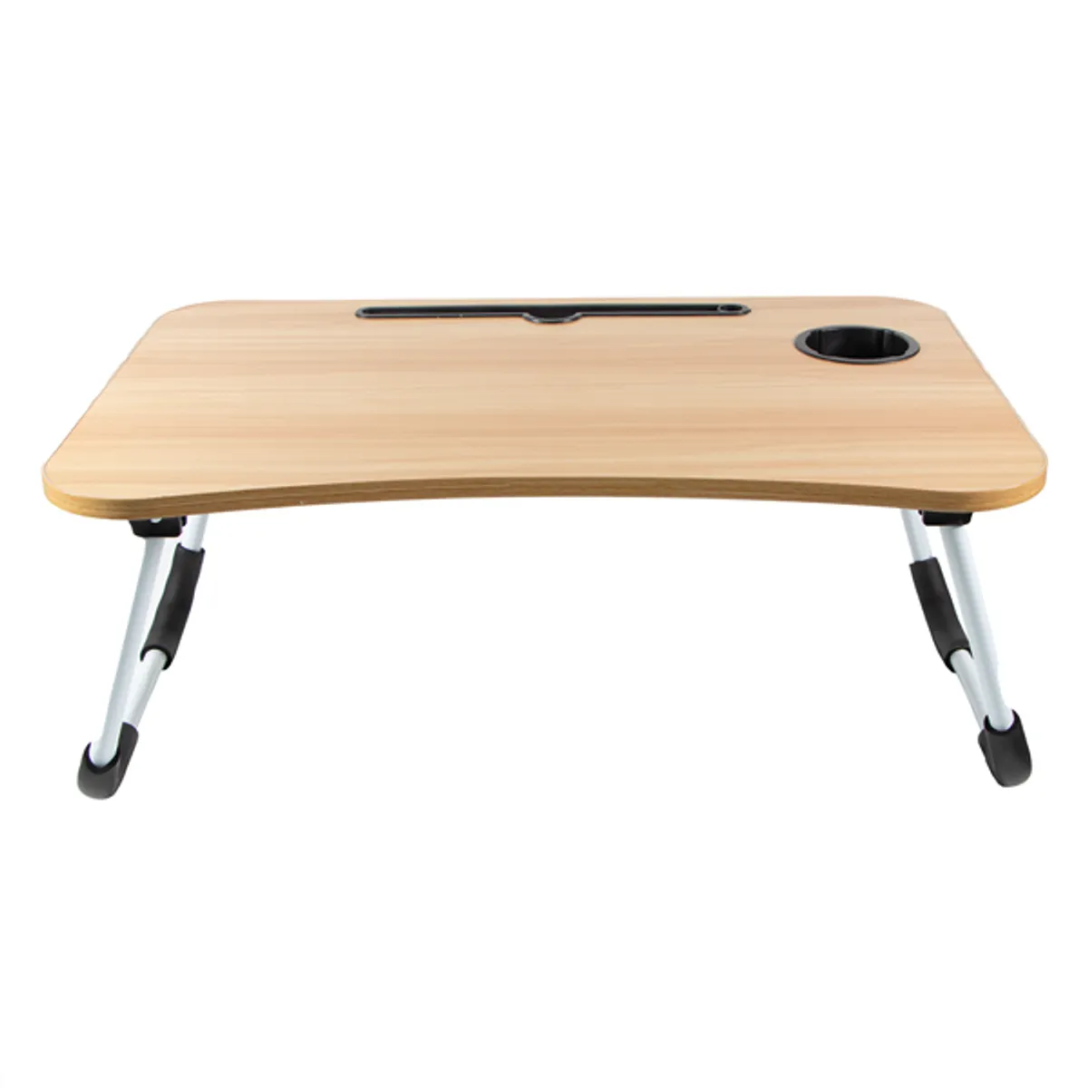 IRIS TOOLS FLT-100 Összecsukható laptopállvány 60x40x28 cm MDF lemez és fém lábak beépített pohártartó tablet és telefon tartó #2