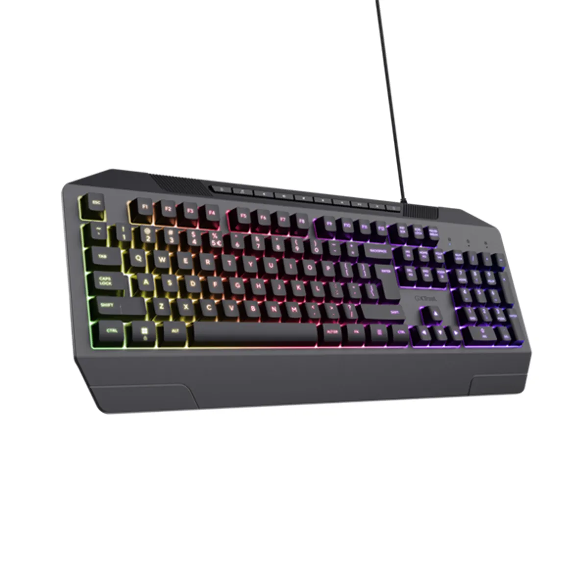 Trust 25348 GXT 836 Evocx RGB világítás USB 2.0 vezetékes numerikus billentyűzet médiavezérlő gombok csuklótámasz #7