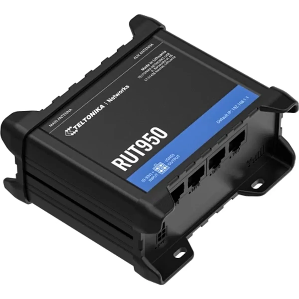 Teltonika RUT950T022C0 RUT950 ipari 4G LTE CAT4 duál SIM 4x Ethernet WiFi 2.4 GHz külső SMA antennák #1
