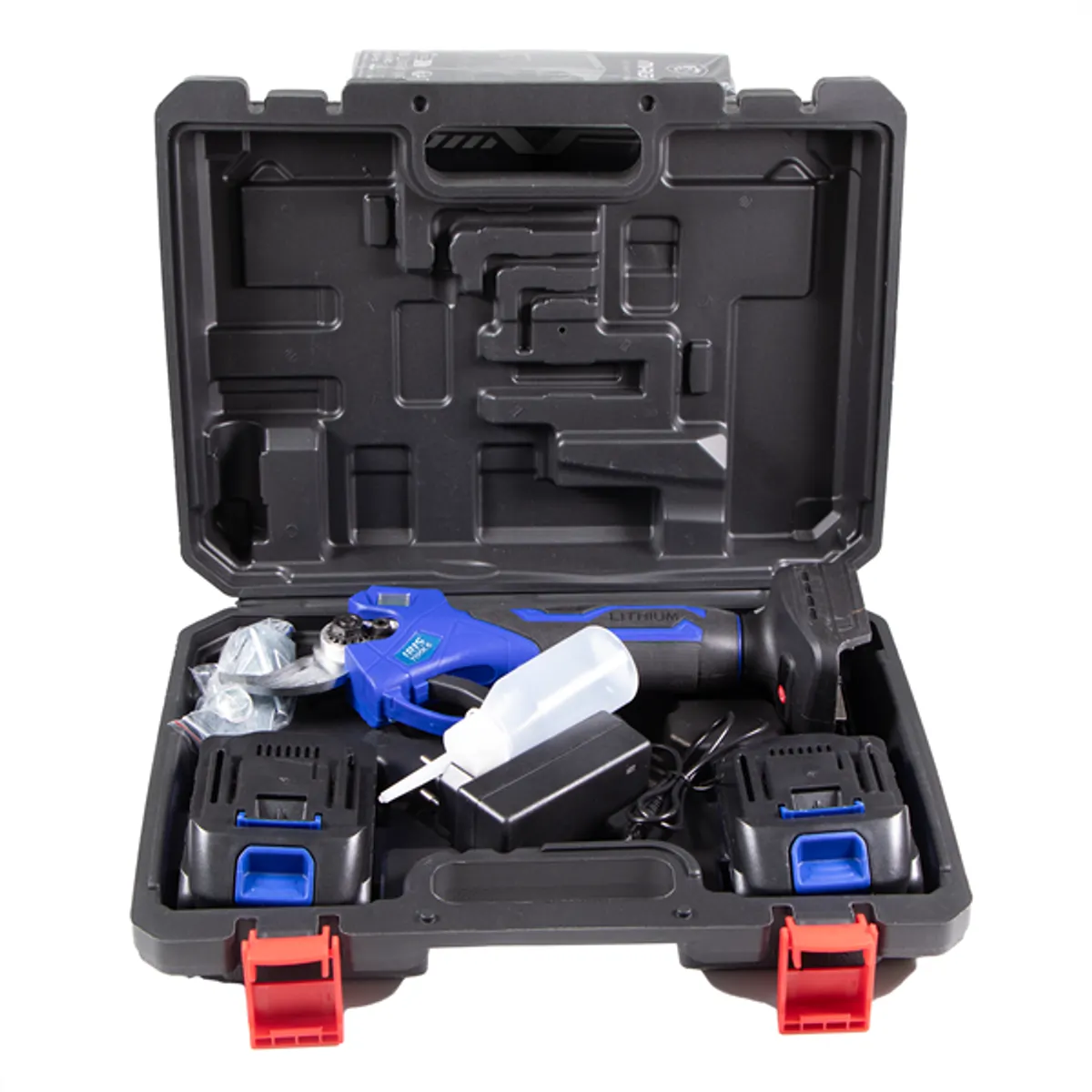 IRIS TOOLS ITSM-100 Akkumulátoros metszőolló szett 21 V 30 mm vágás erősített acél pengék 2 akkumulátor #3