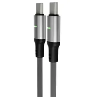 AVAX_CB632 STEELY LED 100 cm USB-C fekete fonott 60W gyorstöltő kábel #5
