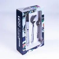 TOO KT-479 SILVER evőeszköz készlet 16 db-os rozsdamentes acél bordázott nyél ezüst bevonattal mosogatógépben mosható #2