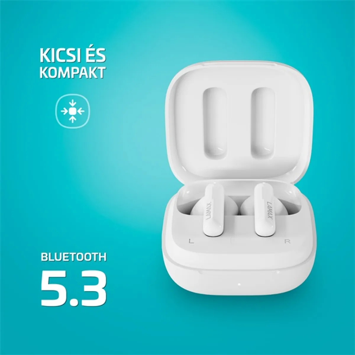 LAMAX LXIHMCPS1PSWA Clips1 Plus Aktív zajszűrés pass-through Bluetooth 5.3 20-20000 Hz USB-C 8 óra töltőtokkal 42 óra fehér #7
