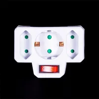 Iris Electric IEA-3W-K fali elosztó 3 aljzat 1 földelt 2 földeletlen kapcsolóval, 16 A, 200-250V, Műanyag ház, fehér #3