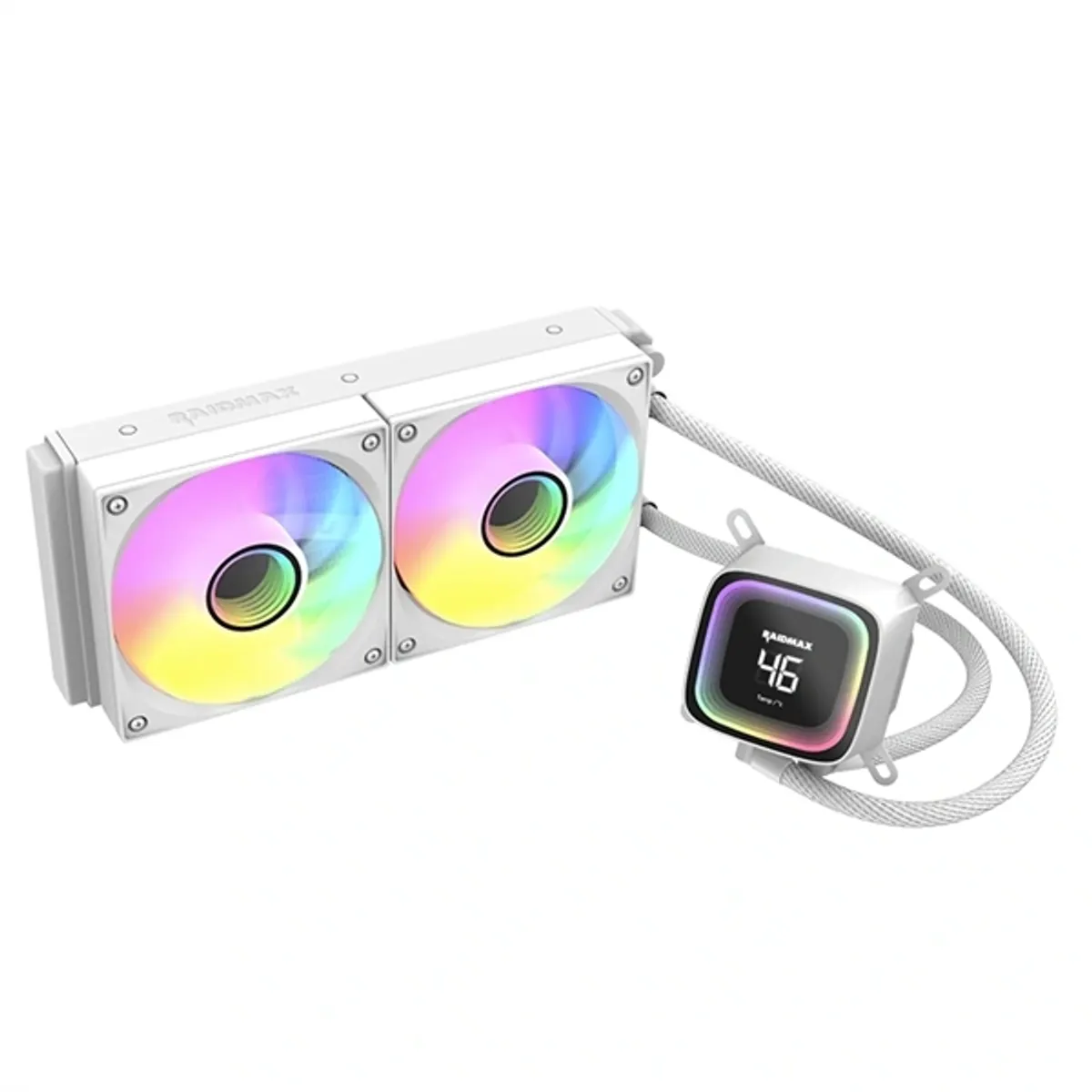 RAIDMAX LD240WT ARGB LD240 ARGB fehér LCD kijelzős 240 mm radiátor vízhűtés #1