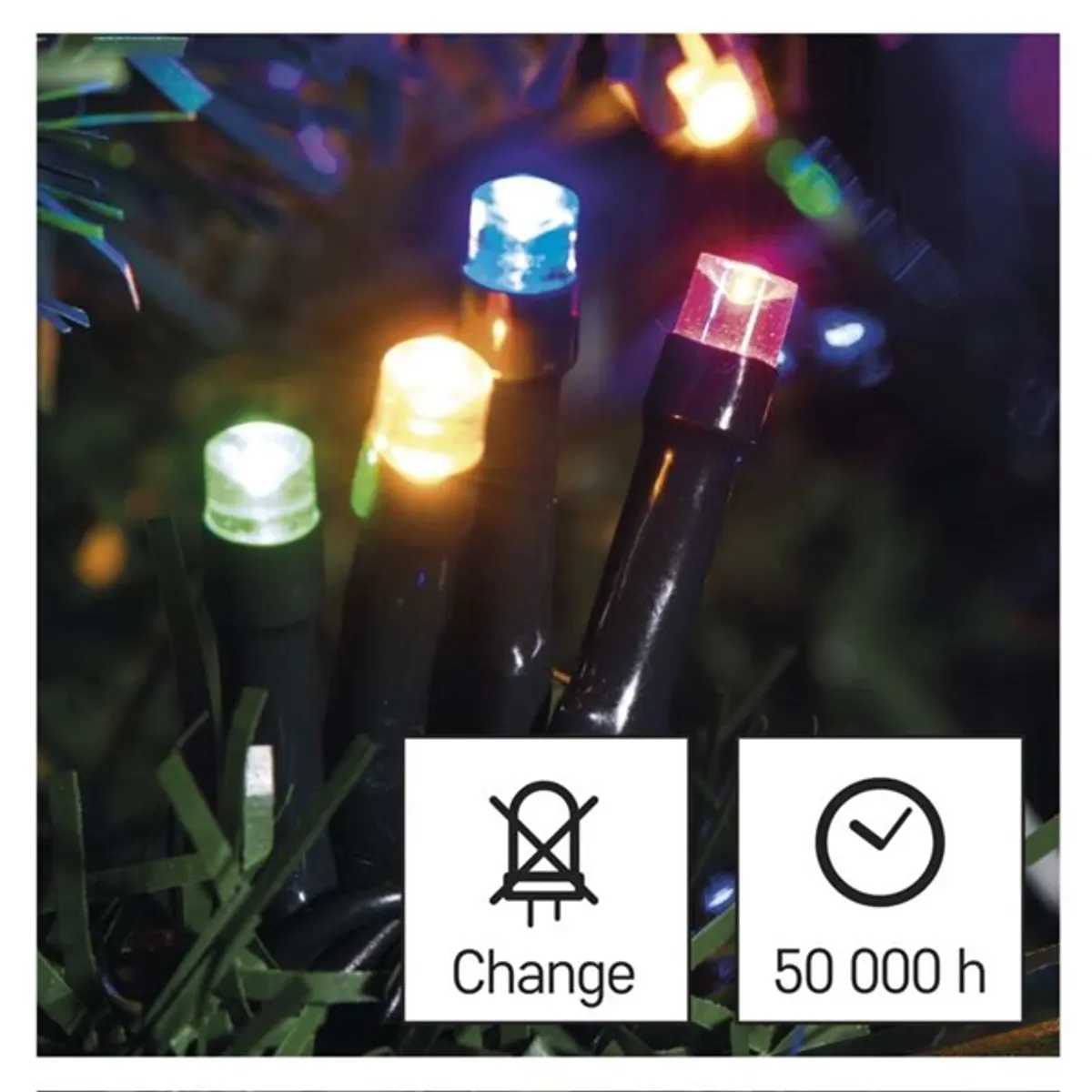 EMOS D4AM08 LED karácsonyi fényfüzér 12 m multicolor 8 üzemmód IP44 beltéri és kültéri LED integrált #7
