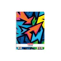 Herlitz 50027897 Neon Art A4 80 lapos vonalas spirálfüzet mintás perforált margóval