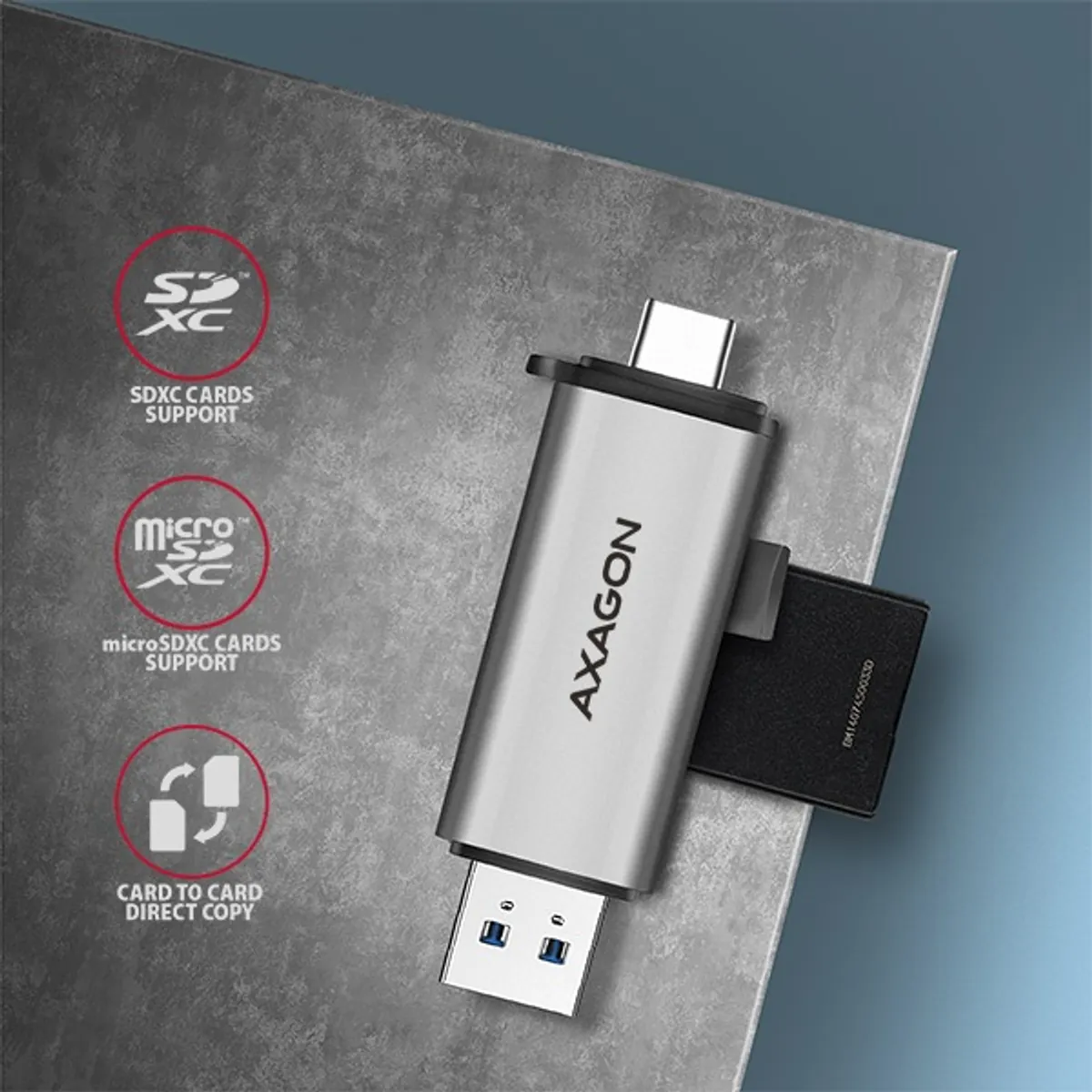AXAGON CRE-SAC kártyaolvasó külső USB 3.0 SD microSD #3