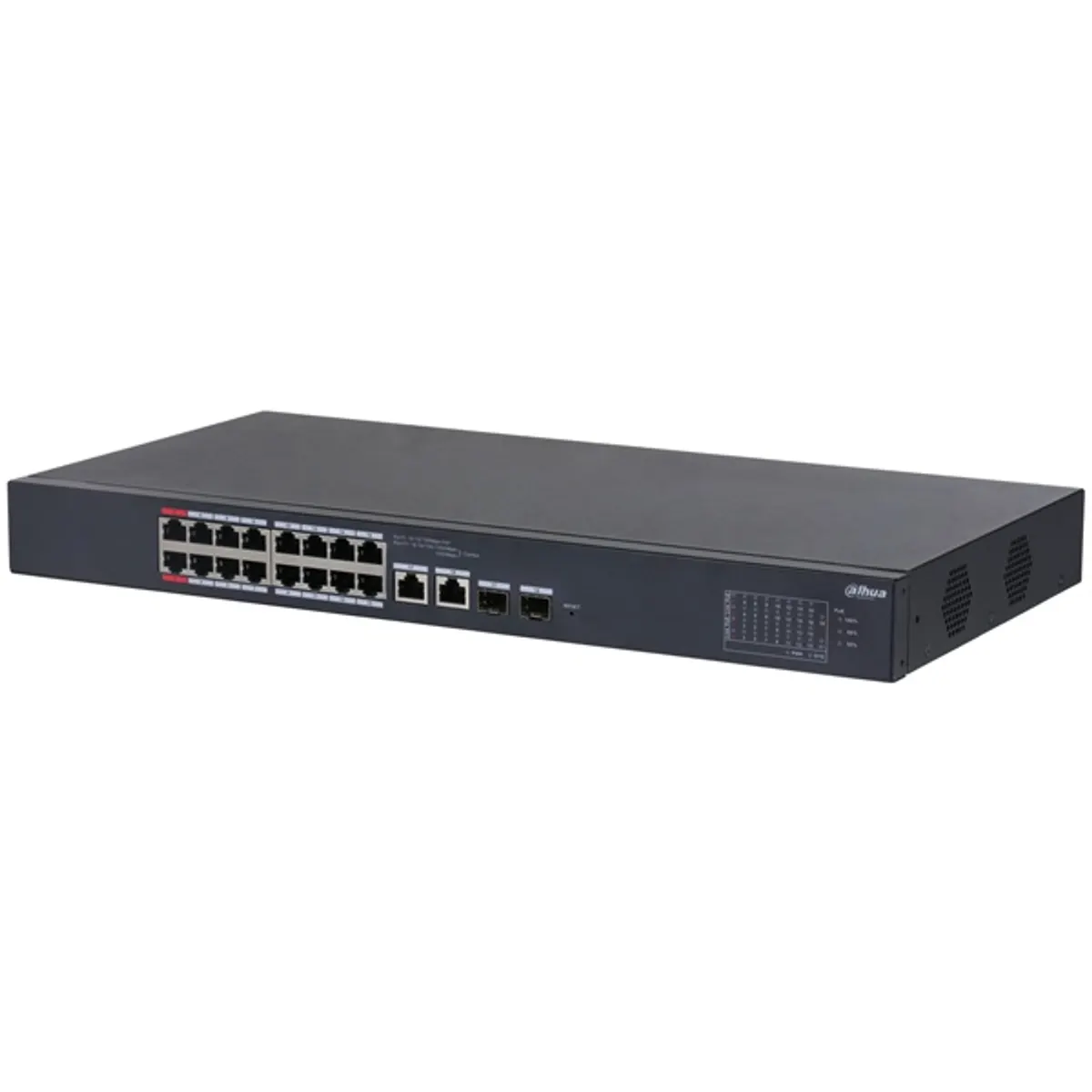DAHUA CS4218-16ET-135 PoE switch 16x 10-100 Mbps PoE portok 2x 1Gbps uplink 2x SFP felhőalapú menedzsment #1