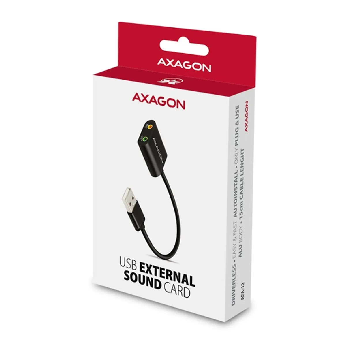 AXAGON ADA-12 USB külső hangkártya 2-csatornás, 3,5mm analóg kimenet és 3,5mm mikrofon bemenet, 44;48 kHz #5