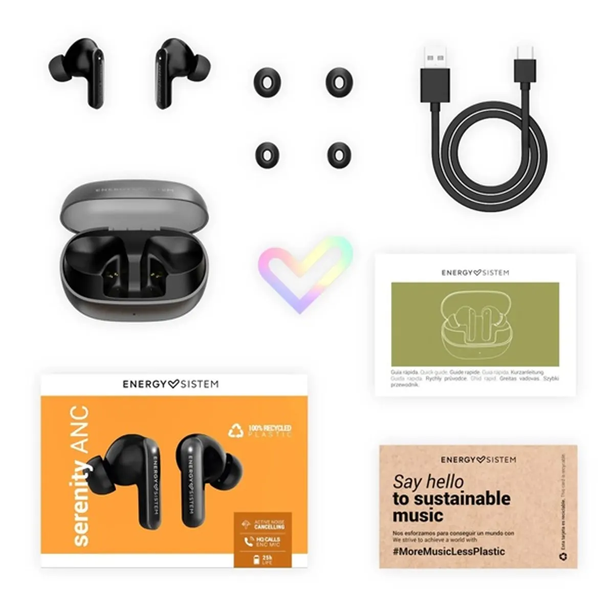 Energy Sistem EN 459124 Serenity ANC True Wireless fülhallgató 5 óra üzemidő IPX4 USB-C 10 mm multipoint beépített mikrofon 40 mAh #6
