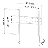 Stell 35040352 fali konzol slim fix 25"-50" vesa 75x75-400x400 fekete acél 40 kg #3