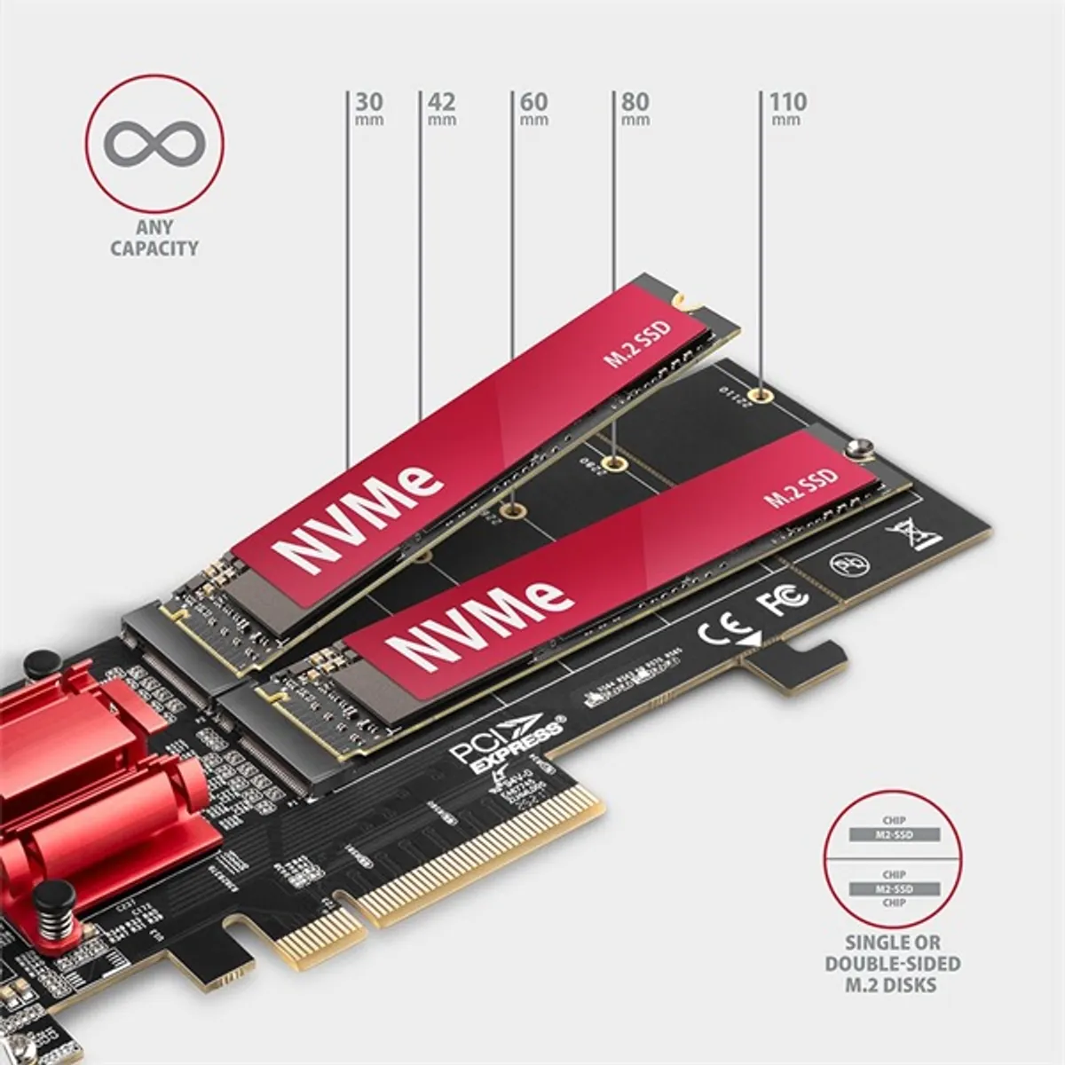 Axagon PCEM2-ND PCIe 2x NVMe M.2 adapter 2x M-key RAID #3