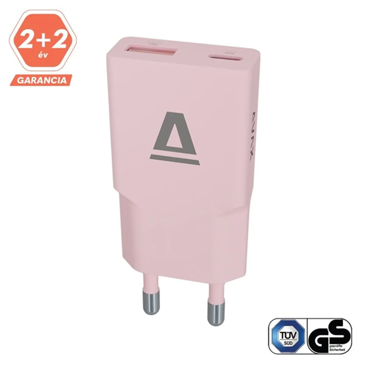 AVAX CH641P NANO SLIM 30W USB-C PD3.0 USB-A QC3.0 rózsaszín #1