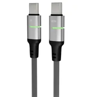 AVAX_CB632 STEELY LED 100 cm USB-C fekete fonott 60W gyorstöltő kábel #2