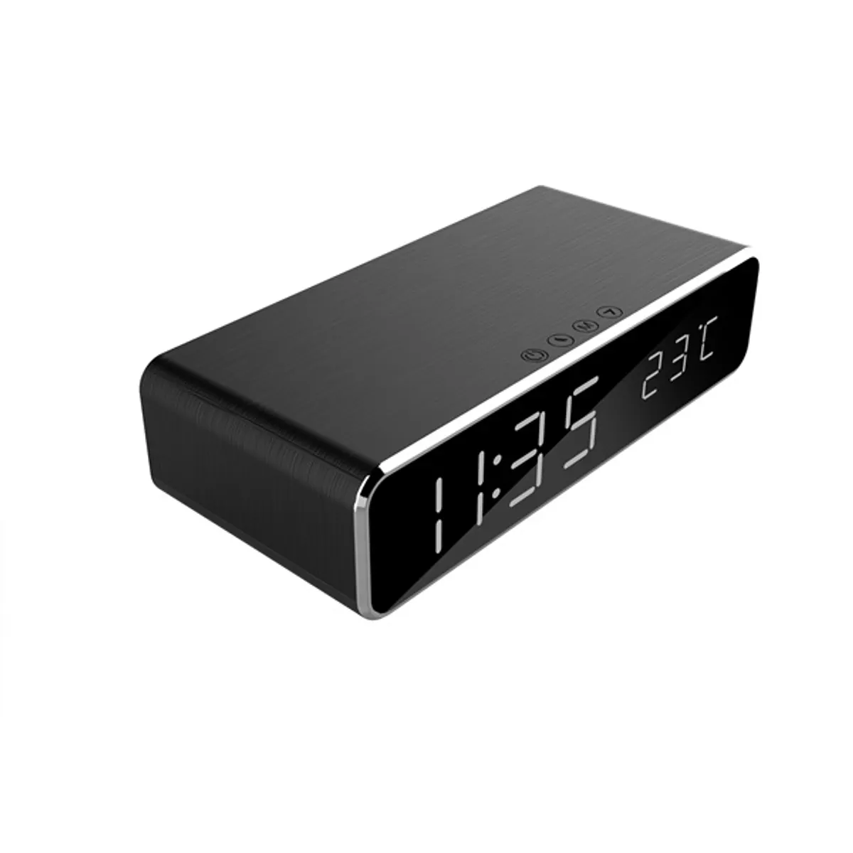 Gembird DAC-WPC-01 Digitális ébresztőóra LCD kijelző vezeték nélküli töltő fekete #2