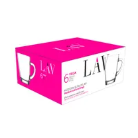 LAV LV-VEG412F Vega bögre készlet 6 db 250ml üveg átlátszó