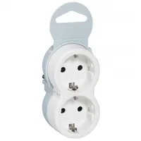 Legrand 050655 kettős földelt elosztó gyermekvédelemmel Fehér SCHUKO 2 db