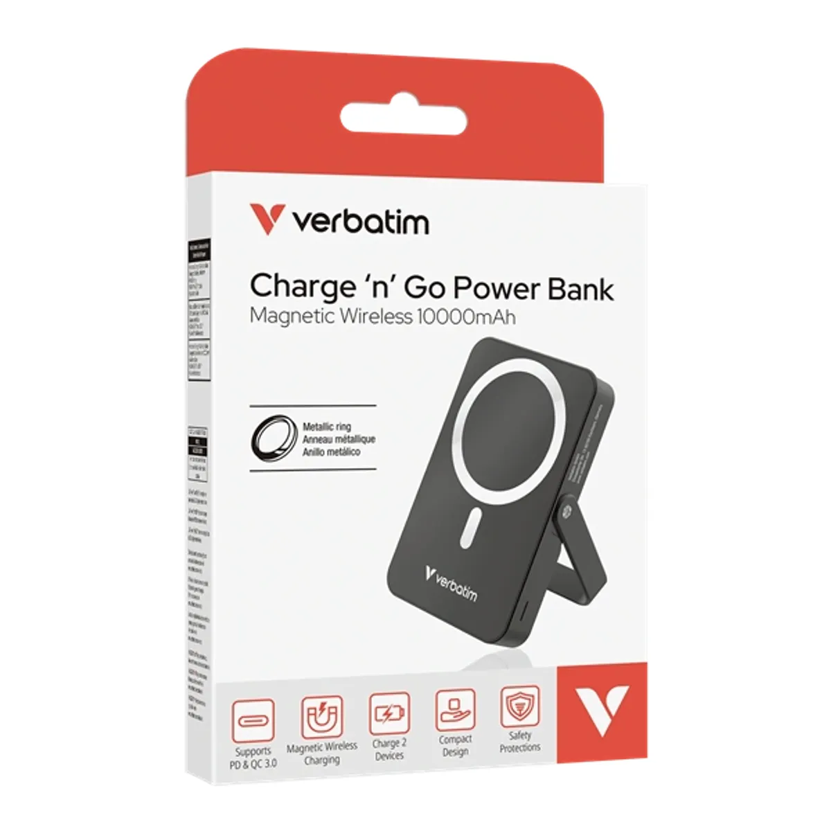 Verbatim 32264 Charge 'n' Go Magnetic Wireless 10000 mAh fekete 15W USB-C PD #3