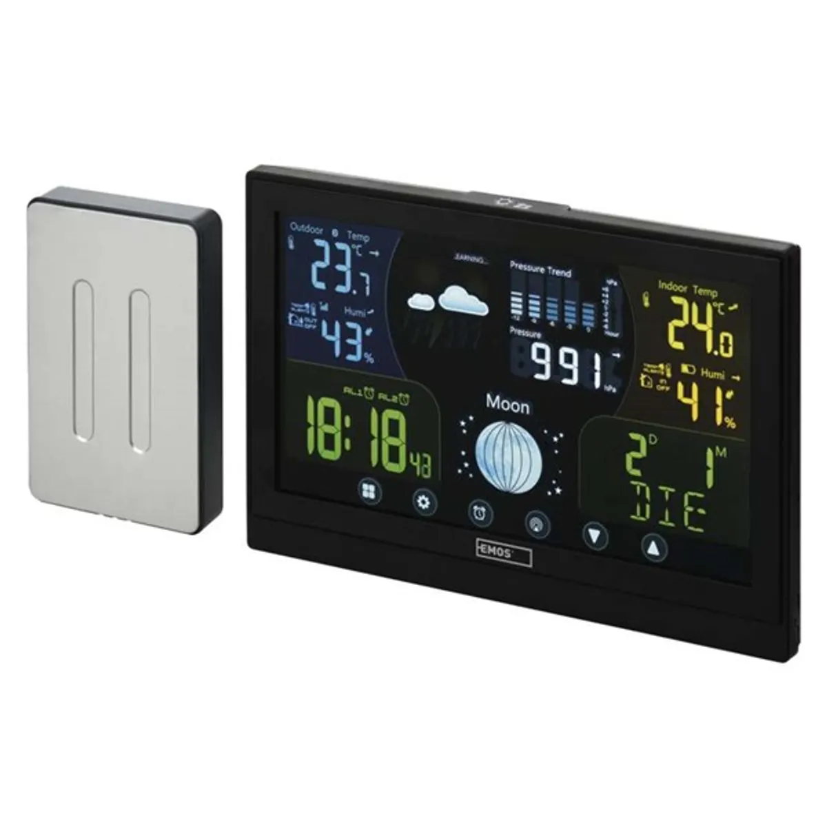 EMOS E6018 meteorológiai állomás vezeték nélküli digitális kijelző #2