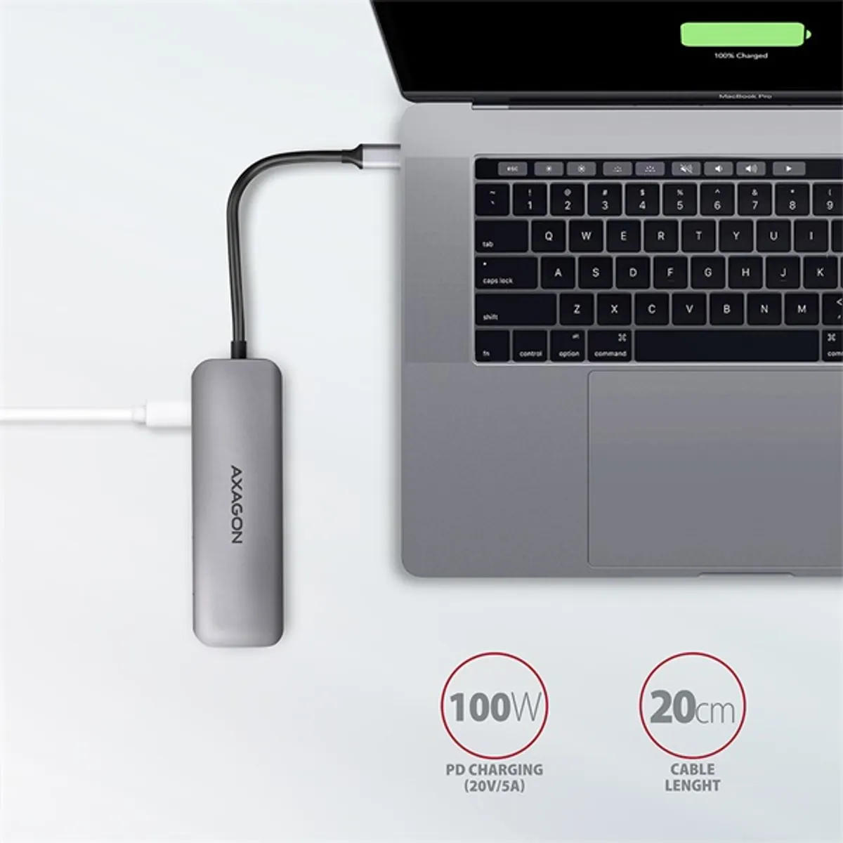 AXAGON HMC-5 5in1 USB-C dokkoló SD Micro SD HDMI 2x USB-A USB-C 20 cm kábel #5