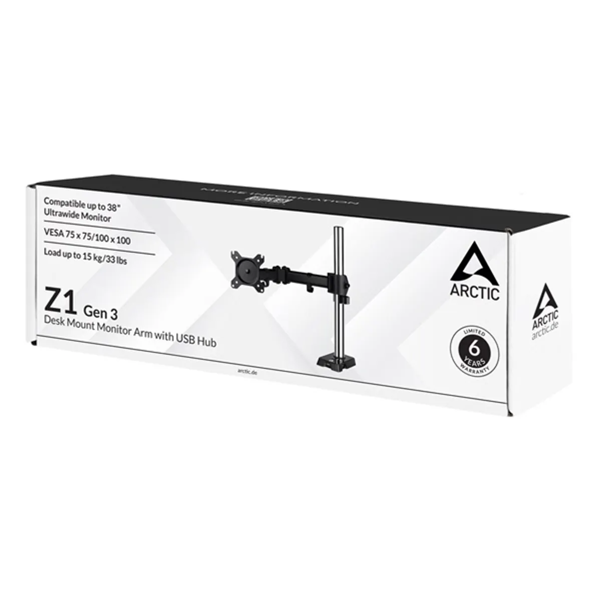 Arctic AEMNT00052A Z1 Gen 3 asztali monitor konzol usb hub 4.0 vesa 75x75 100x100 max 38" #8