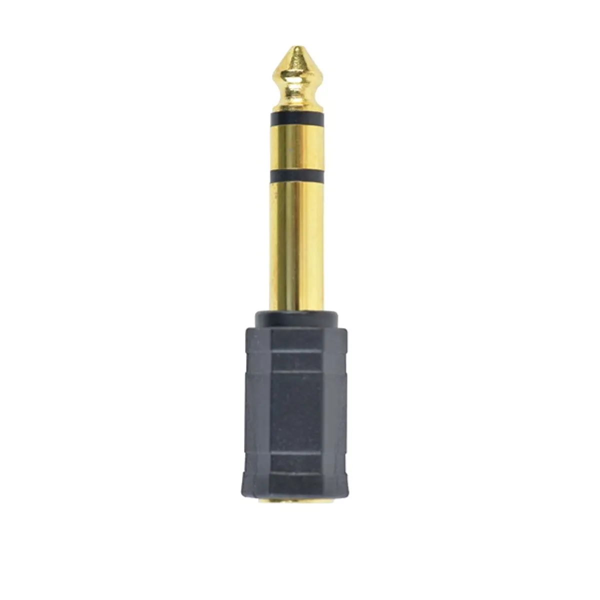 GEMBIRD A-6.35M-3.5F 6,3 mm jack M 3,5 mm jack F sztereó adapter Fekete aranyozott érintkezők #1