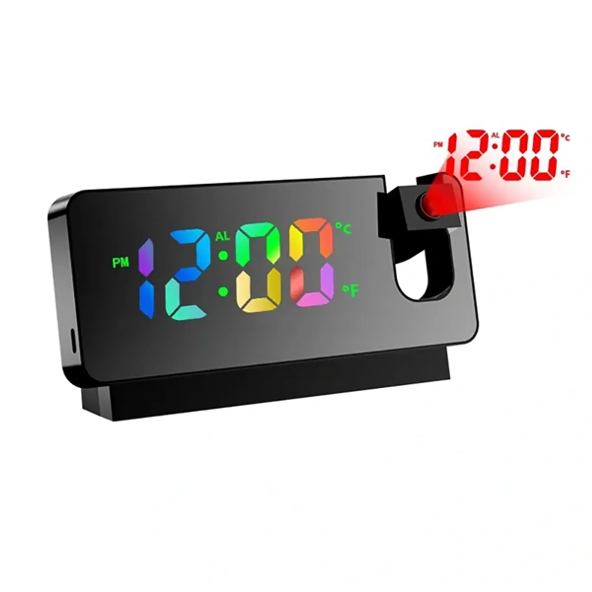 TOO TOO DCP-555-B-RGB DCP-555-B-RGB Ébresztőóra hőmérséklet kijelzővel, projektoros kijelző, RGB LED, 12/24 h, USB #1