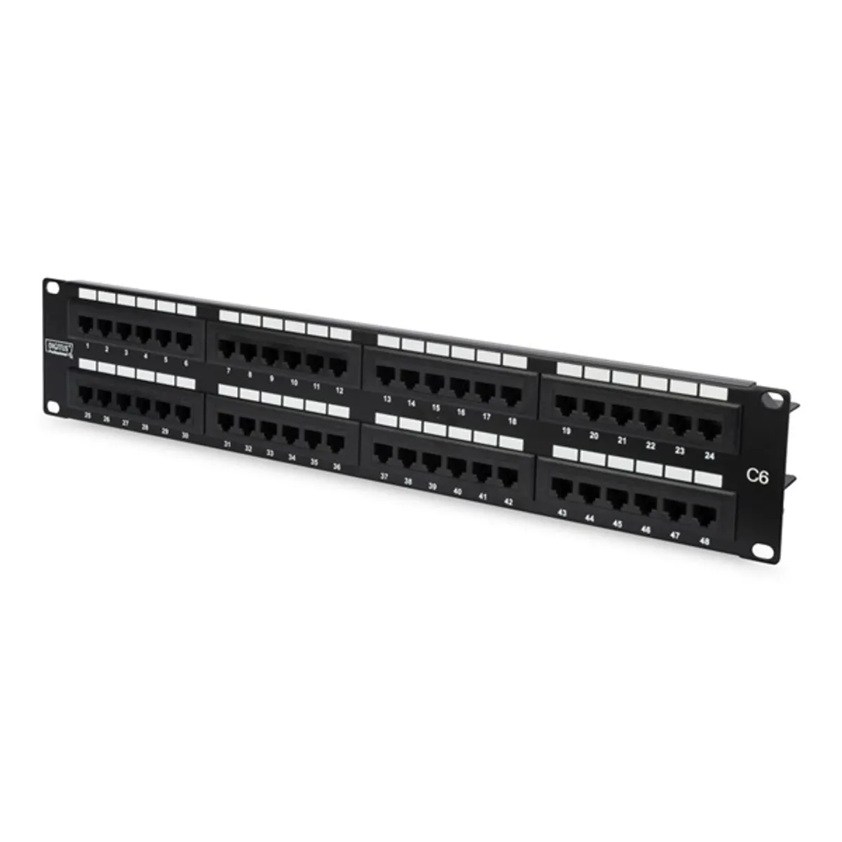 DIGITUS DN-91648U Patch panel 48-port 2U 19" Cat6 fekete #1