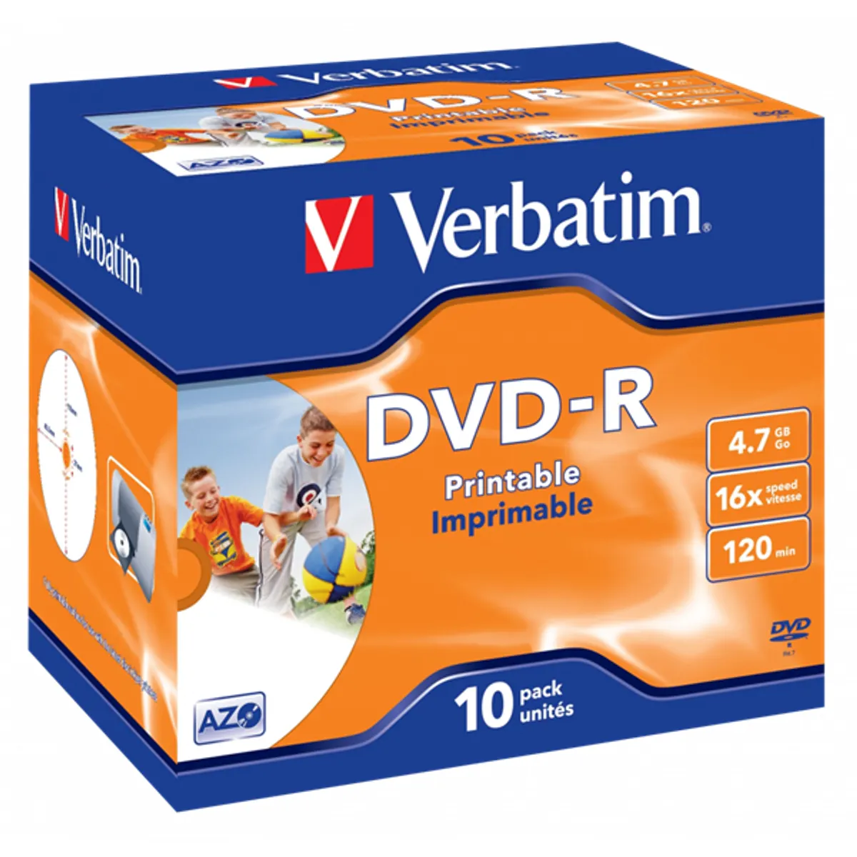 Verbatim 43521 DVD-R 4,7 GB 16x nyomtatható felület egyszer írható normál tok #1